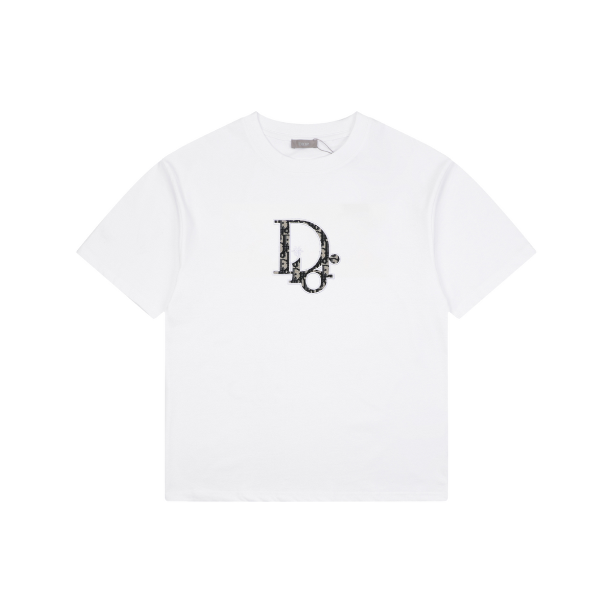 Dior CD Monogram Oblique Bee Jacquard Fill Embroidered Short Sleeve Tee – White