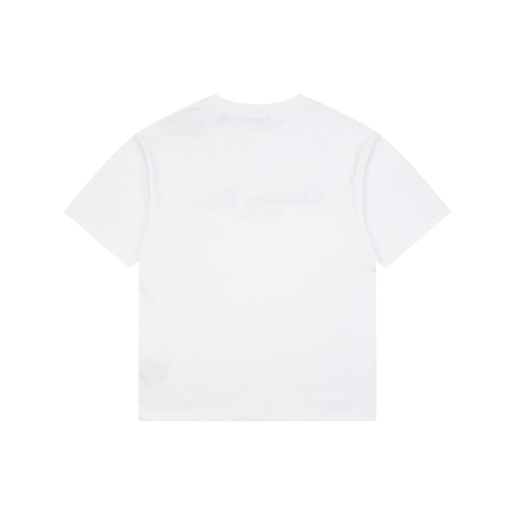 Dior CD Monogram Oblique Bee Jacquard Fill Embroidered Short Sleeve Tee – White