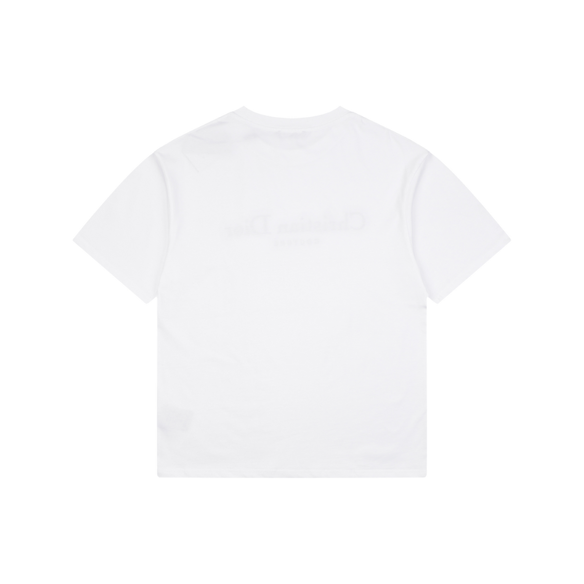 Dior DIOR Powder Blue Chenille Letter Embroidered Short Sleeve Tee – White