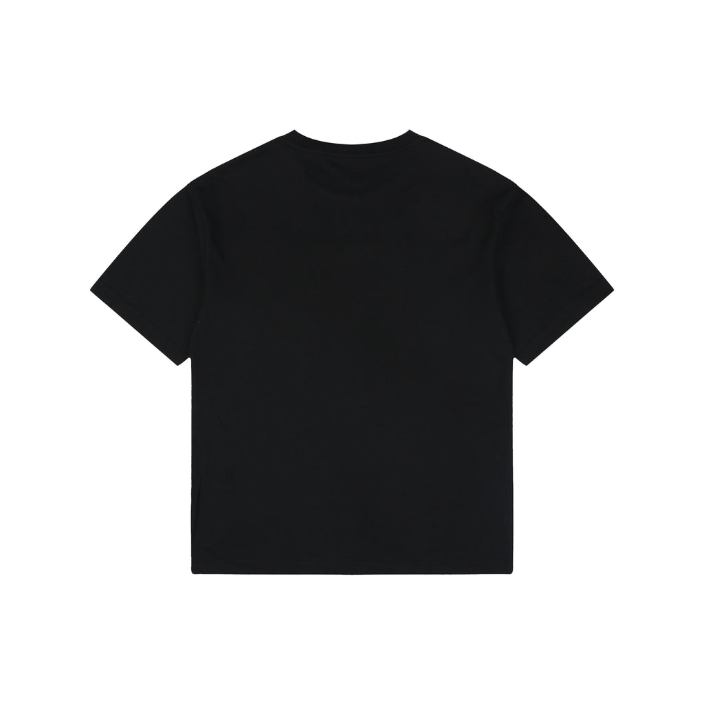 Gucci Rose Pink Serif Wordmark Print Short Sleeve Tee – Black