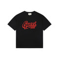 Gucci Paris Varsity Script Red Black Embroidered Short Sleeve Tee – Black
