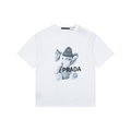 Prada Beanie Elephant Graphic Print Short Sleeve Tee – White