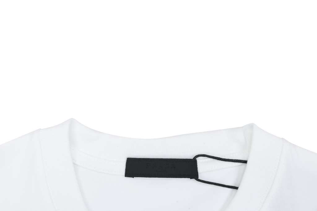 Prada Beanie Elephant Graphic Print Short Sleeve Tee – White