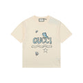 Gucci Whimsical Dinosaur Bee Illustrated Wordmark Print Short Sleeve Tee – Ecru