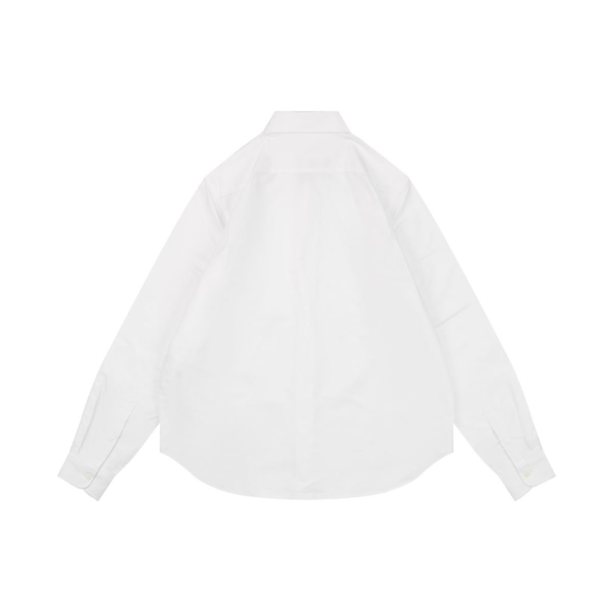 Prada PRADA Chenille Wordmark Badge Embroidered Long Sleeve Shirt – White