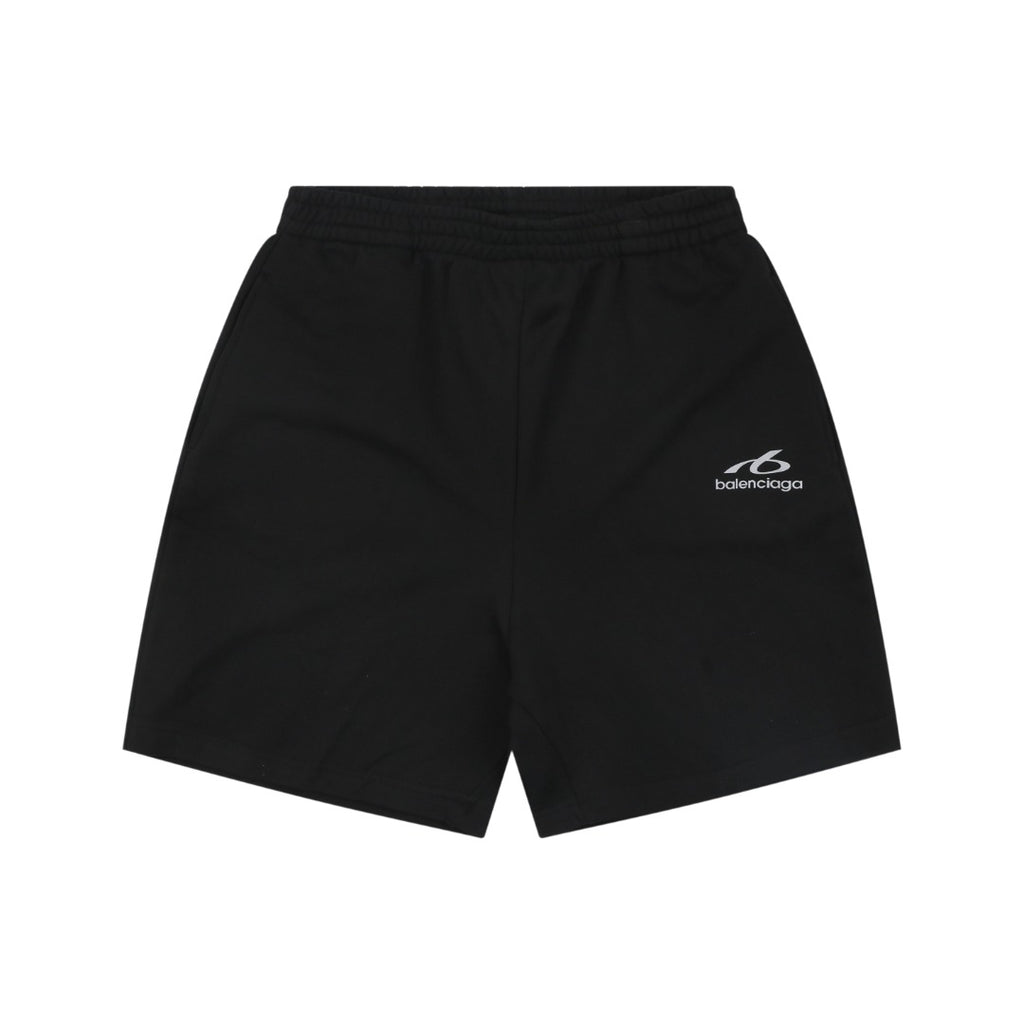 Balenciaga Retroreflective B Logo Badge Embroidered Shorts – Black