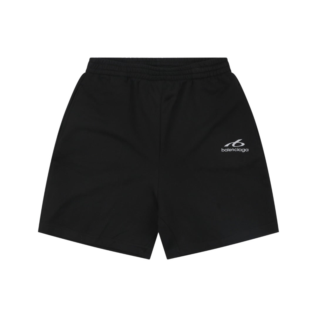 Balenciaga Retroreflective B Logo Badge Embroidered Shorts – Black