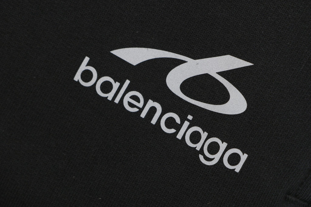 Balenciaga Retroreflective B Logo Badge Embroidered Shorts – Black