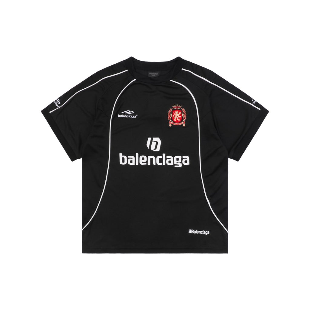 Balenciaga 24SS Soccer Jersey Paris No.10 Crest Print Short Sleeve Tee – Black