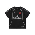 Balenciaga 24SS Soccer Jersey Paris No.10 Crest Print Short Sleeve Tee – Black