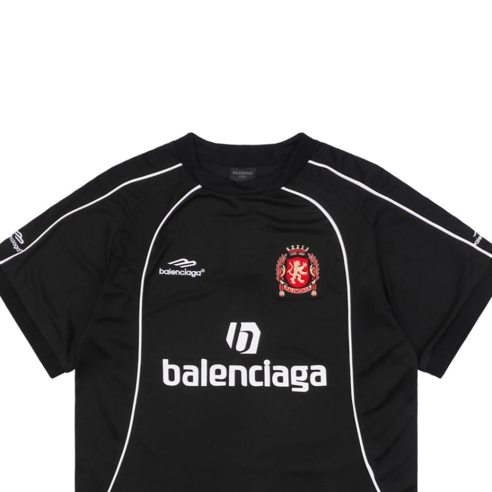 Balenciaga 24SS Soccer Jersey Paris No.10 Crest Print Short Sleeve Tee – Black