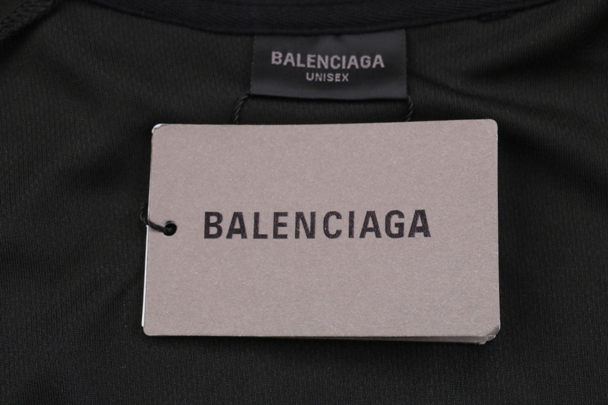 Balenciaga 24SS Soccer Jersey Paris No.10 Crest Print Short Sleeve Tee – Black