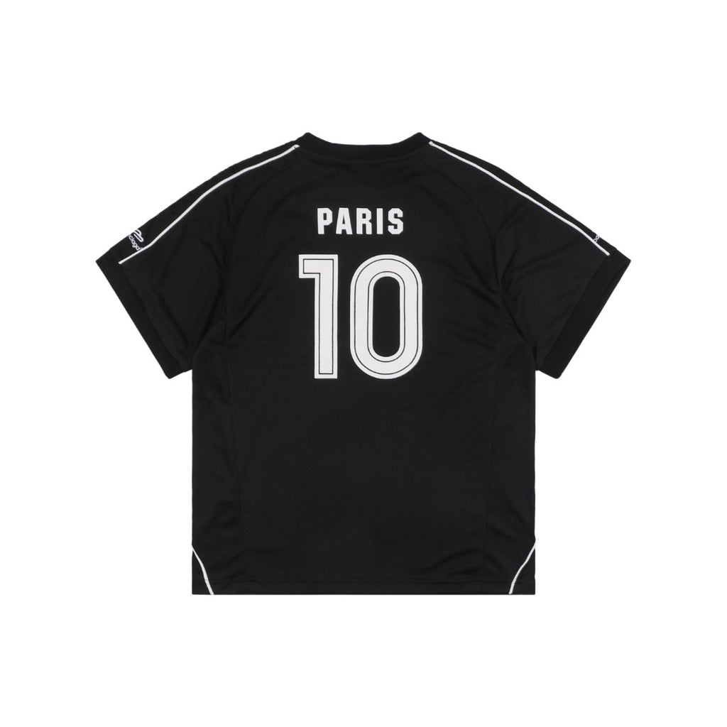 Balenciaga 24SS Soccer Jersey Paris No.10 Crest Print Short Sleeve Tee – Black