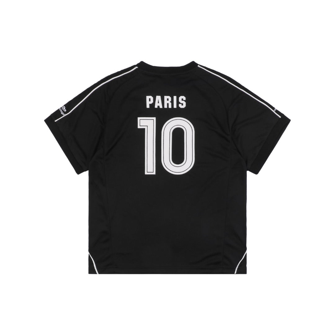 Balenciaga 24SS Soccer Jersey Paris No.10 Crest Print Short Sleeve Tee – Black