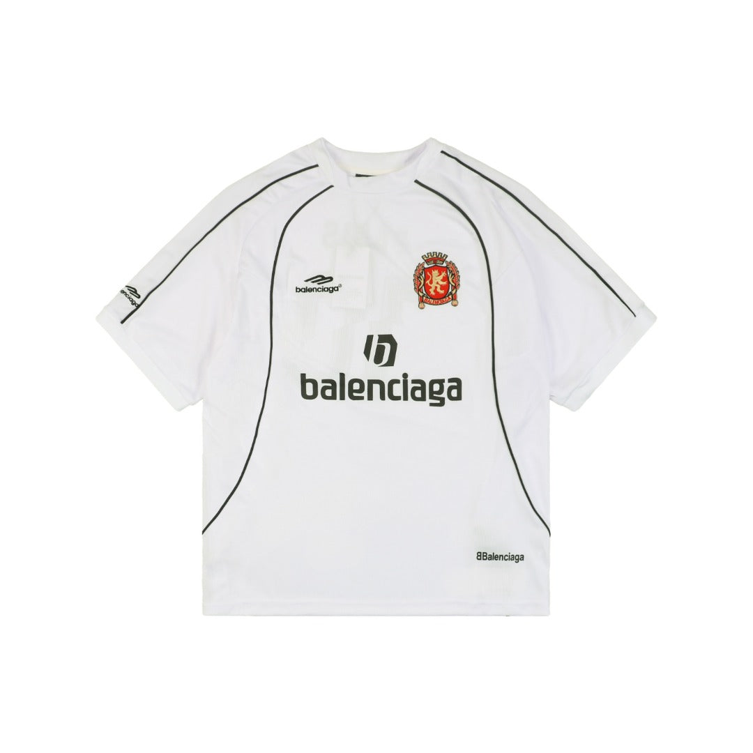 Balenciaga 24SS Soccer Jersey Paris No.10 Crest Print Short Sleeve Tee – White