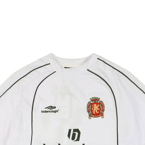Balenciaga 24SS Soccer Jersey Paris No.10 Crest Print Short Sleeve Tee – White