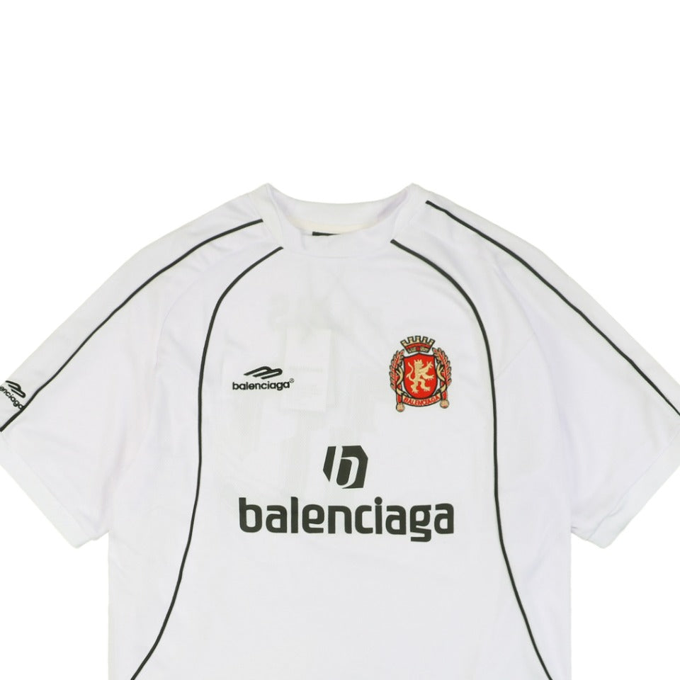 Balenciaga 24SS Soccer Jersey Paris No.10 Crest Print Short Sleeve Tee – White