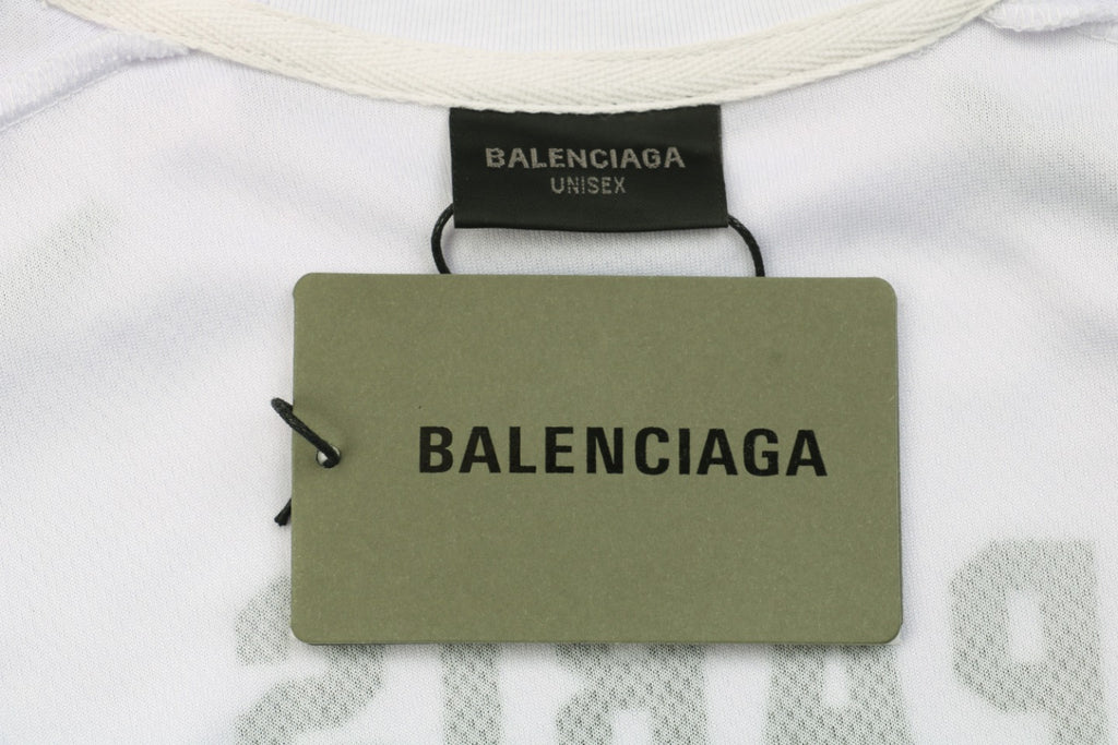 Balenciaga 24SS Soccer Jersey Paris No.10 Crest Print Short Sleeve Tee – White