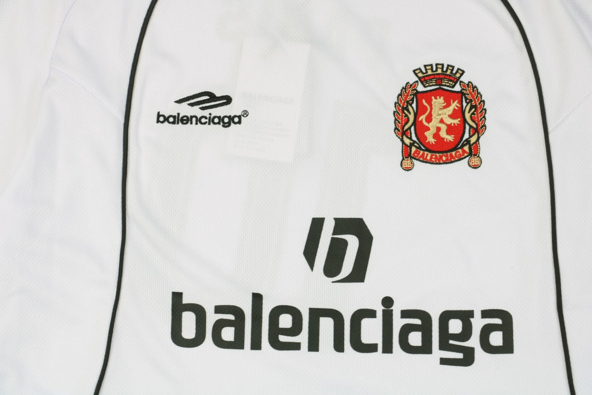 Balenciaga 24SS Soccer Jersey Paris No.10 Crest Print Short Sleeve Tee – White