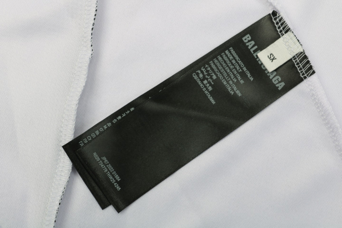 Balenciaga 24SS Soccer Jersey Paris No.10 Crest Print Short Sleeve Tee – White