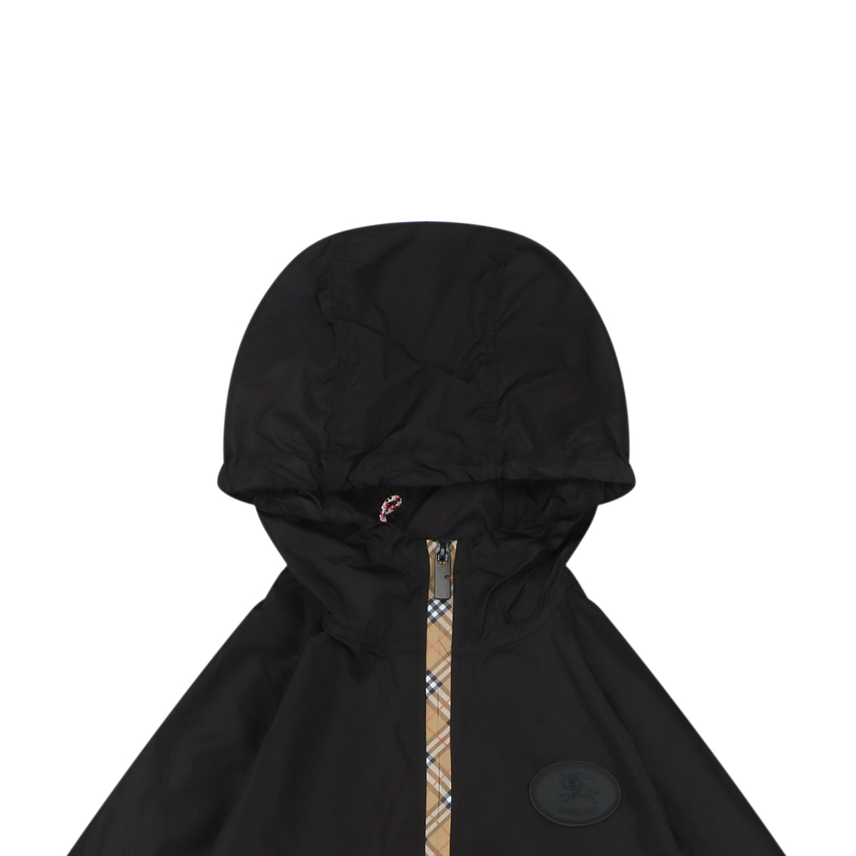 Burberry House Check Placket Trim Zip Hooded Sun Protection Jacket – Black