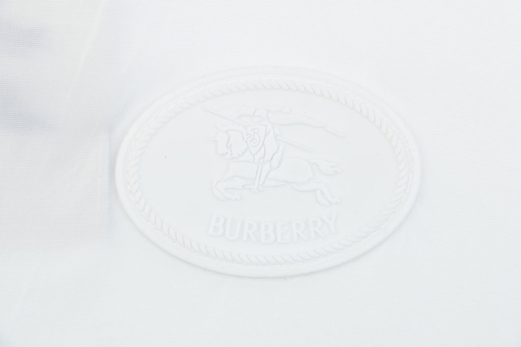 Burberry House Check Placket Trim Zip Hooded Sun Protection Jacket – White