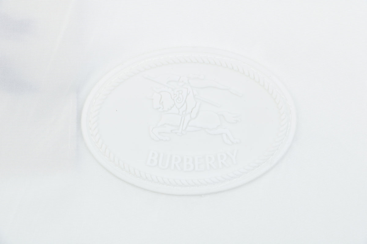 Burberry House Check Placket Trim Zip Hooded Sun Protection Jacket – White