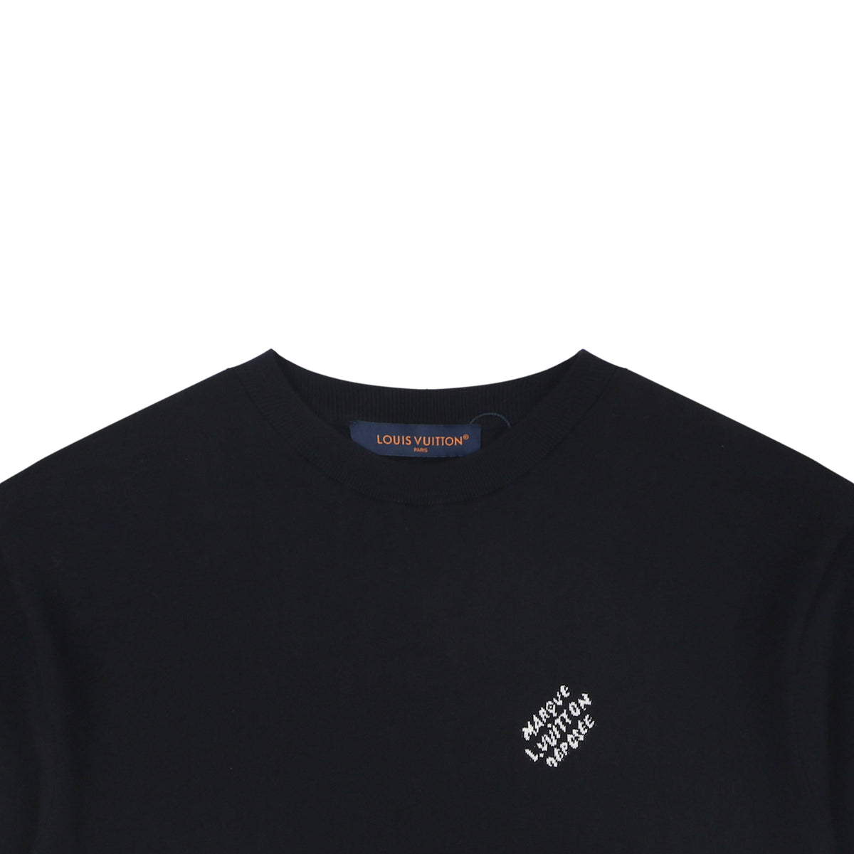 Louis Vuitton LV Monogram Jacquard Sleeve Band Short Sleeve Tee – Navy