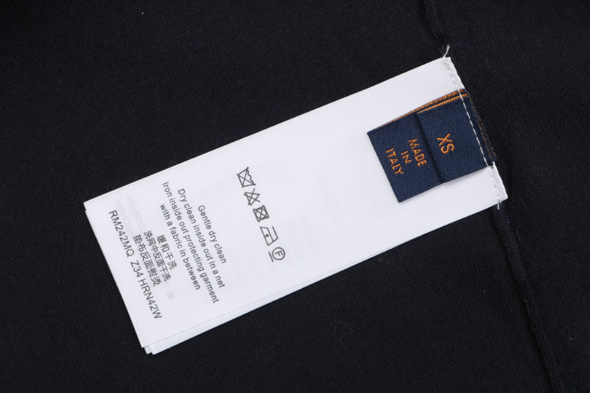 Louis Vuitton LV Monogram Jacquard Sleeve Band Short Sleeve Tee – Navy