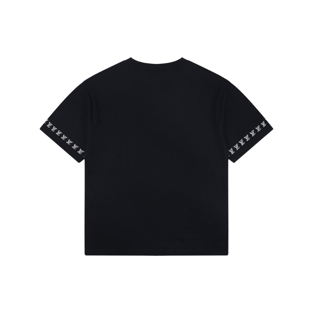 Louis Vuitton LV Monogram Jacquard Sleeve Band Short Sleeve Tee – Navy