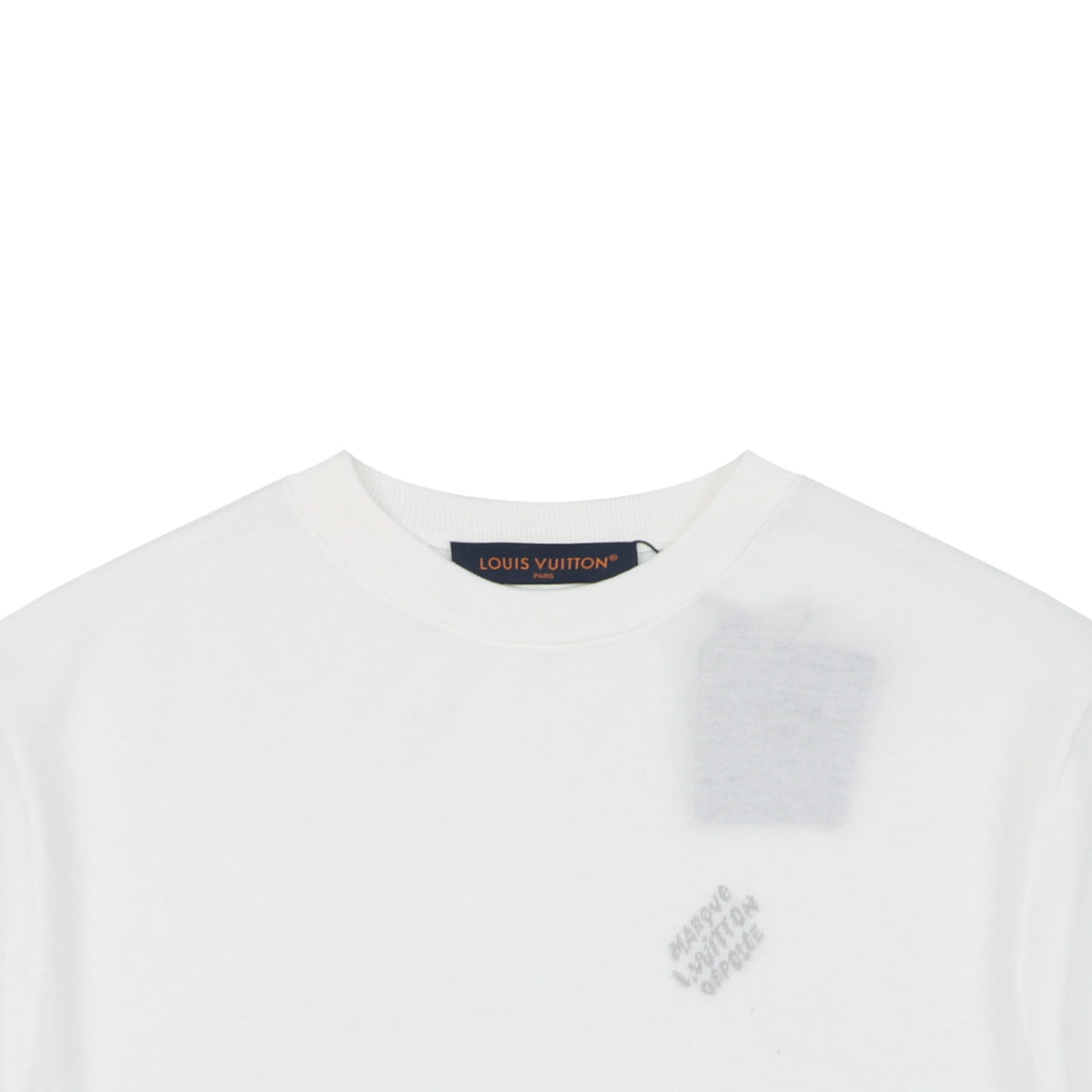 Louis Vuitton LV Monogram Jacquard Sleeve Trim Tonal Print Short Sleeve Tee – White