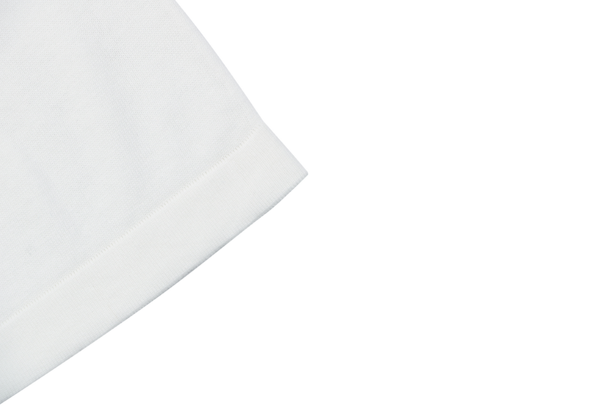 Louis Vuitton LV Monogram Jacquard Sleeve Trim Tonal Print Short Sleeve Tee – White