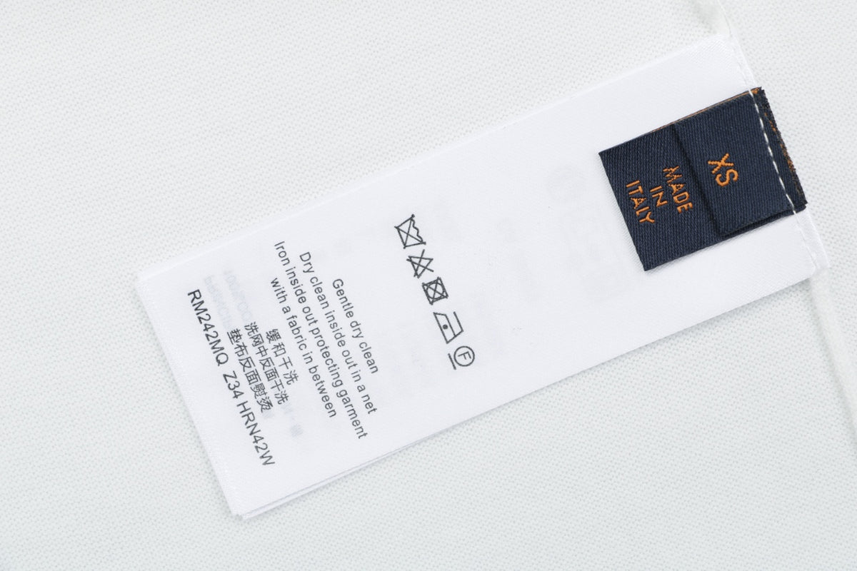 Louis Vuitton LV Monogram Jacquard Sleeve Trim Tonal Print Short Sleeve Tee – White