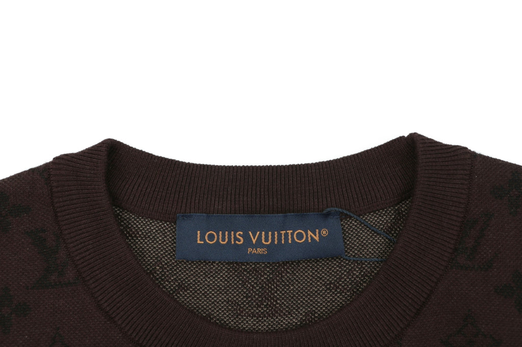 Louis Vuitton LV Monogram Gradient Jacquard Short Sleeve Tee – Brown
