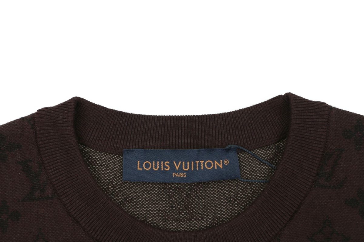 Louis Vuitton LV Monogram Gradient Jacquard Short Sleeve Tee – Brown