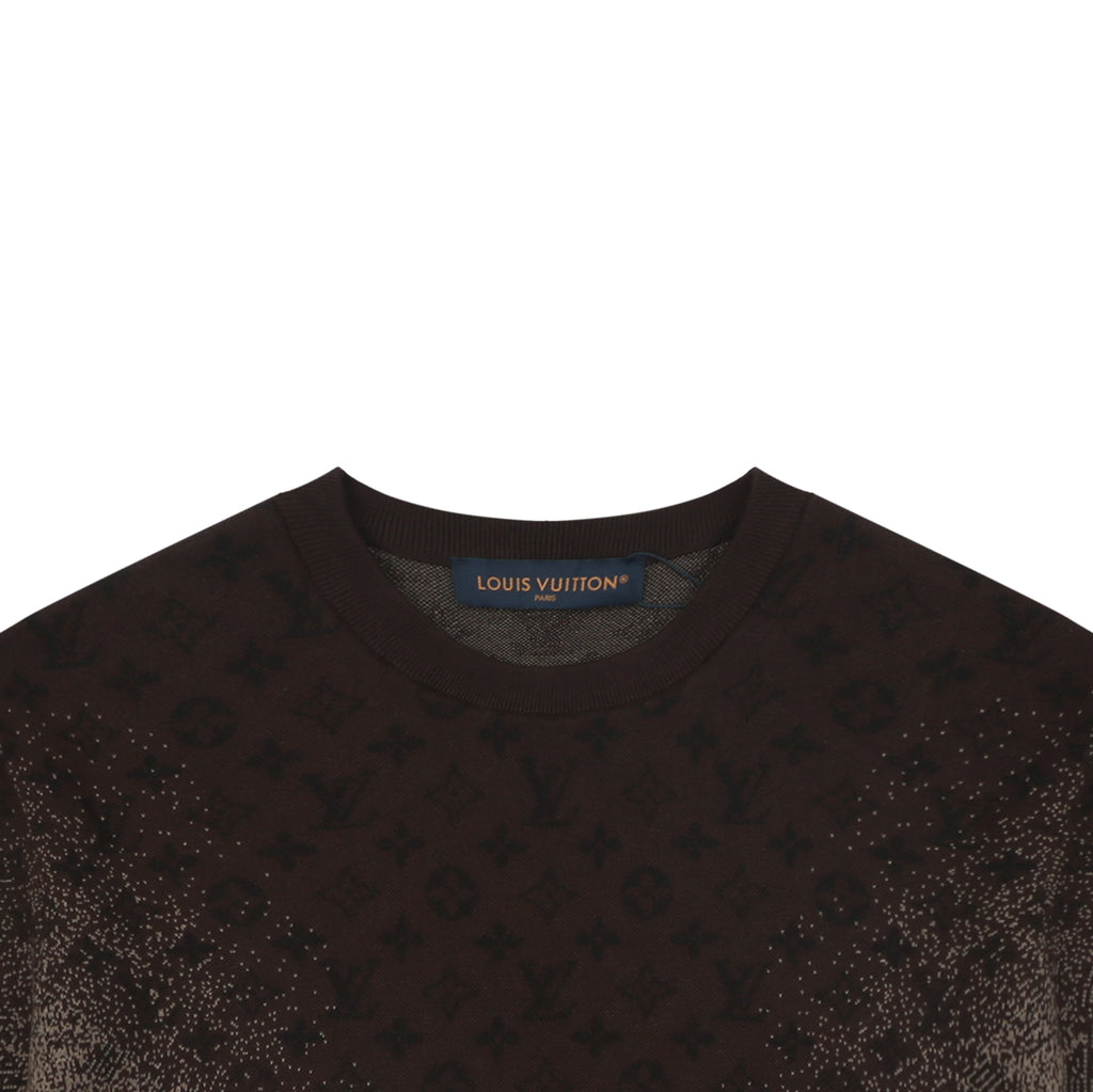 Louis Vuitton LV Monogram Gradient Jacquard Short Sleeve Tee – Brown