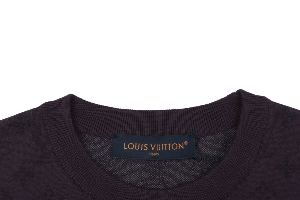 Louis Vuitton LV Monogram Gradient Jacquard Full-Coverage Short Sleeve Tee – Purple
