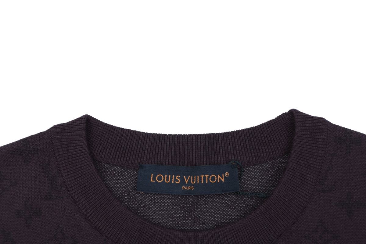 Louis Vuitton LV Monogram Gradient Jacquard Full-Coverage Short Sleeve Tee – Purple