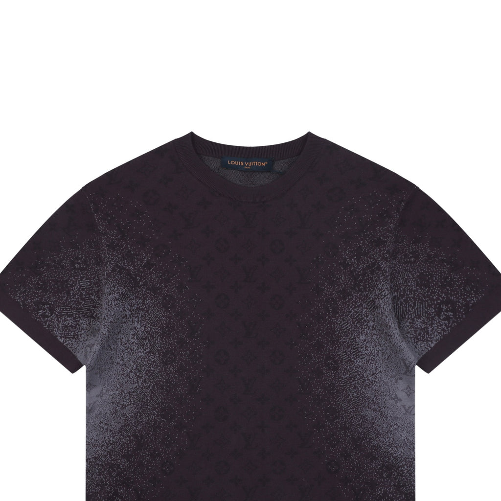Louis Vuitton LV Monogram Gradient Jacquard Full-Coverage Short Sleeve Tee – Purple