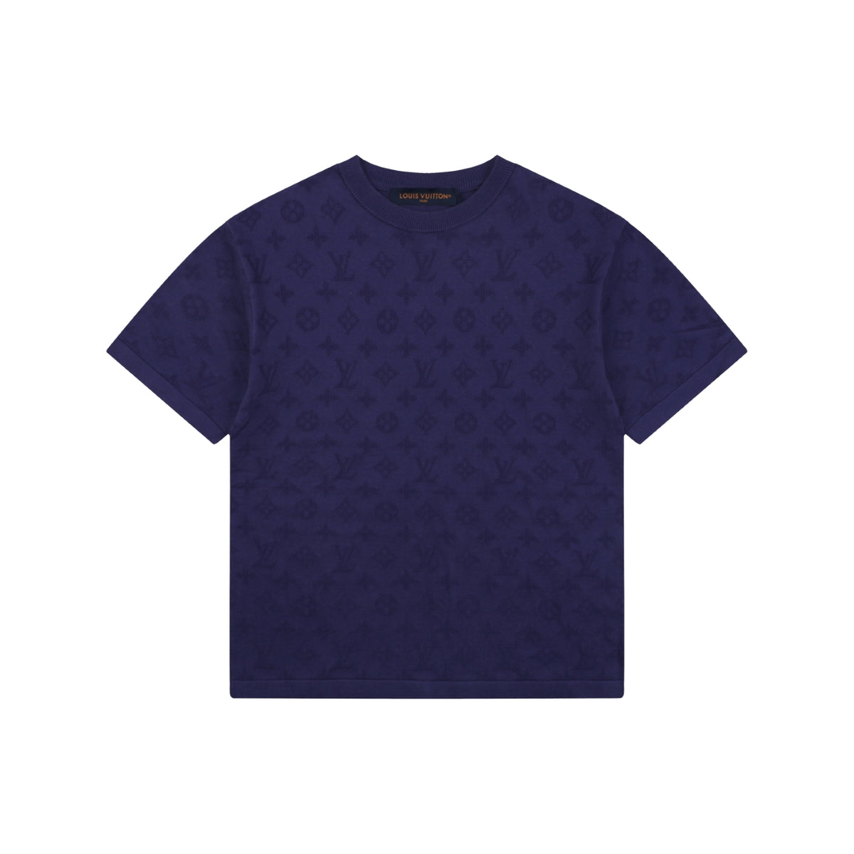 Louis Vuitton LV Monogram Tonal Full-Coverage Jacquard Short Sleeve Tee – Royal Blue