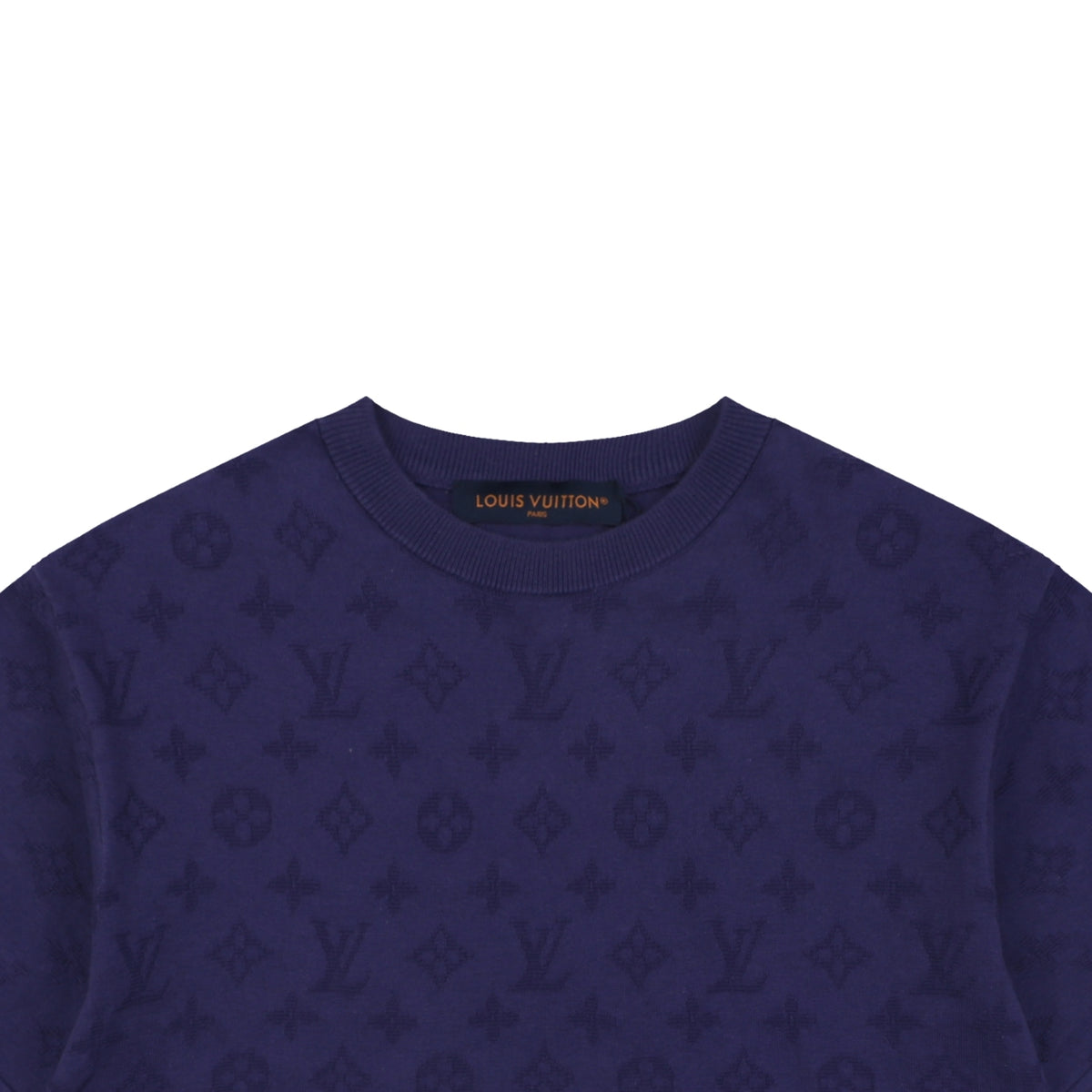 Louis Vuitton LV Monogram Tonal Full-Coverage Jacquard Short Sleeve Tee – Royal Blue