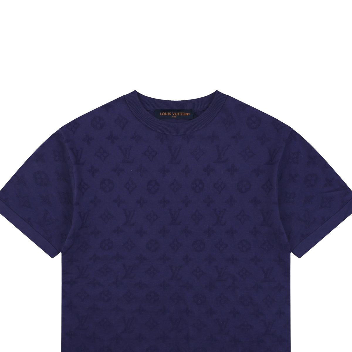 Louis Vuitton LV Monogram Tonal Full-Coverage Jacquard Short Sleeve Tee – Royal Blue