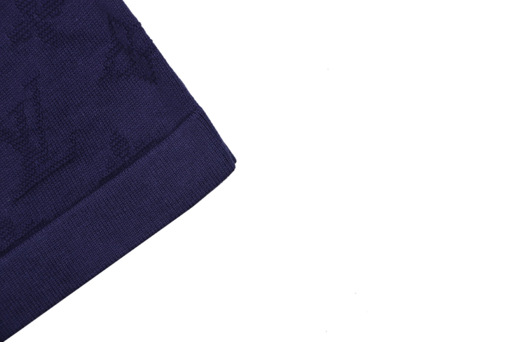 Louis Vuitton LV Monogram Tonal Full-Coverage Jacquard Short Sleeve Tee – Royal Blue