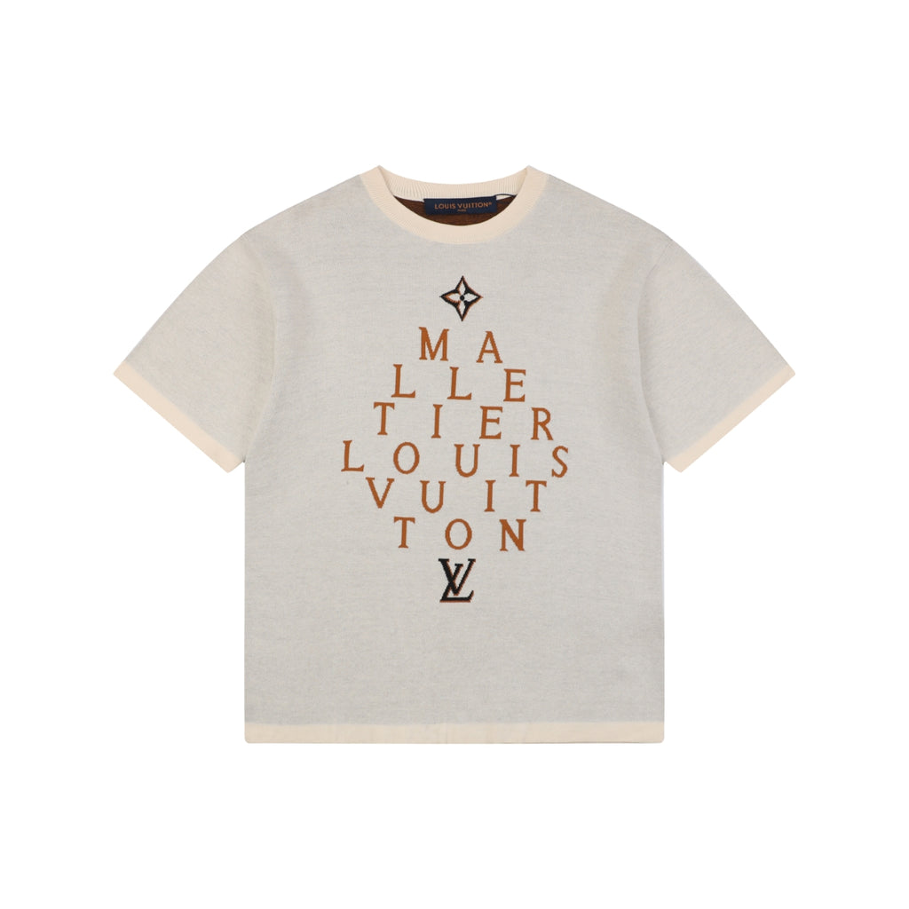 Louis Vuitton Maison Malletier Diamond Array Wordmark Print Short Sleeve Tee – Ecru