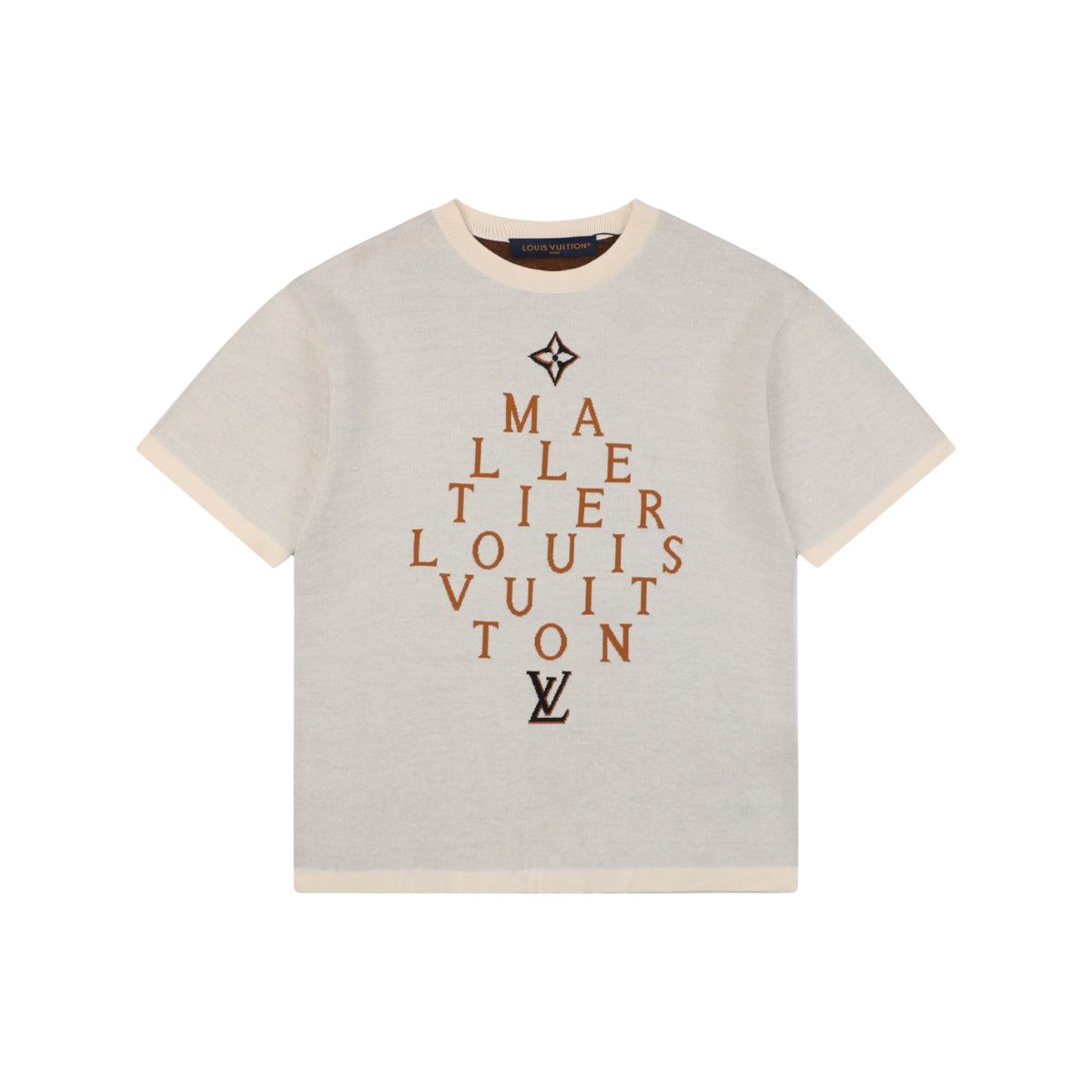 Louis Vuitton Maison Malletier Diamond Array Wordmark Print Short Sleeve Tee – Ecru