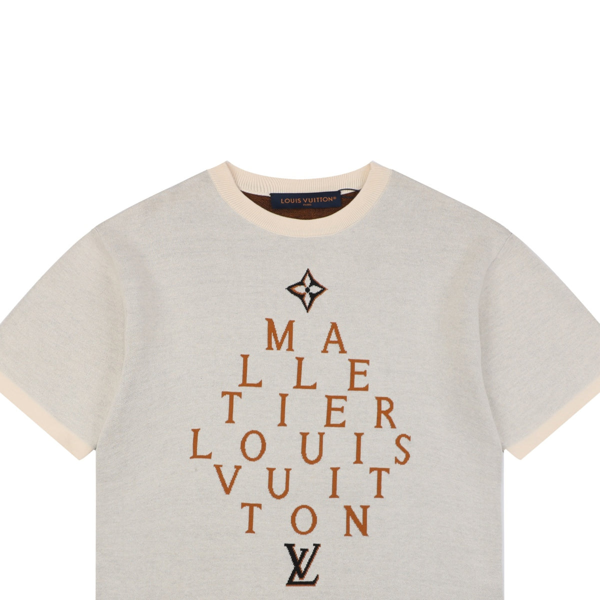Louis Vuitton Maison Malletier Diamond Array Wordmark Print Short Sleeve Tee – Ecru