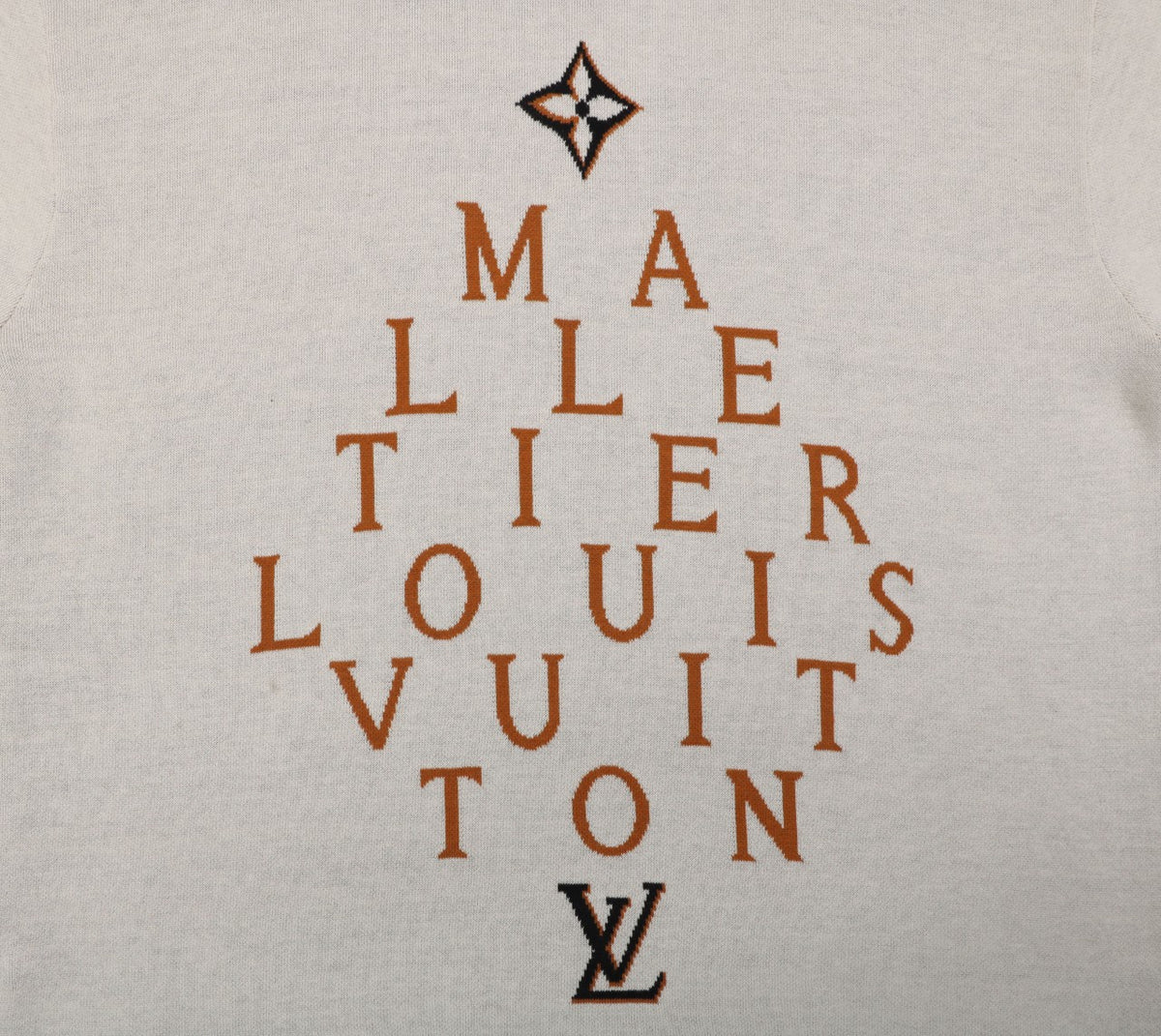 Louis Vuitton Maison Malletier Diamond Array Wordmark Print Short Sleeve Tee – Ecru