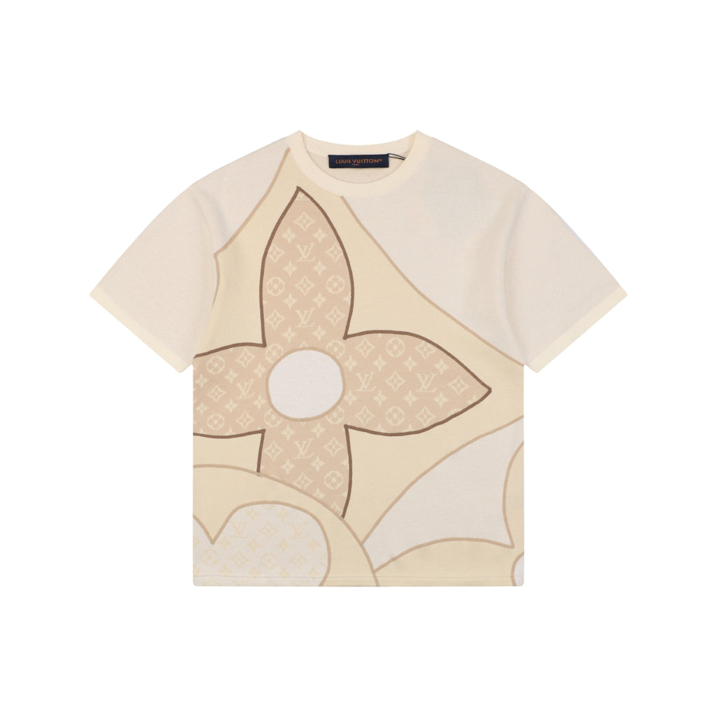Louis Vuitton Oversized Fleur de Monogramme Jacquard Panel Short Sleeve Tee – Ecru