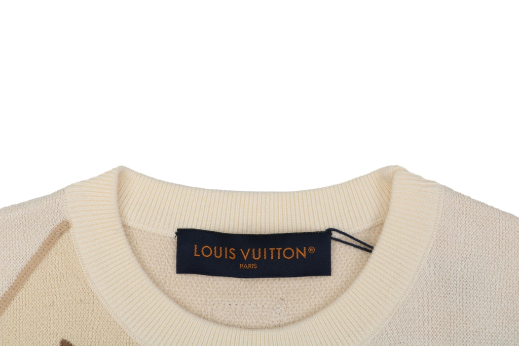 Louis Vuitton Oversized Fleur de Monogramme Jacquard Panel Short Sleeve Tee – Ecru