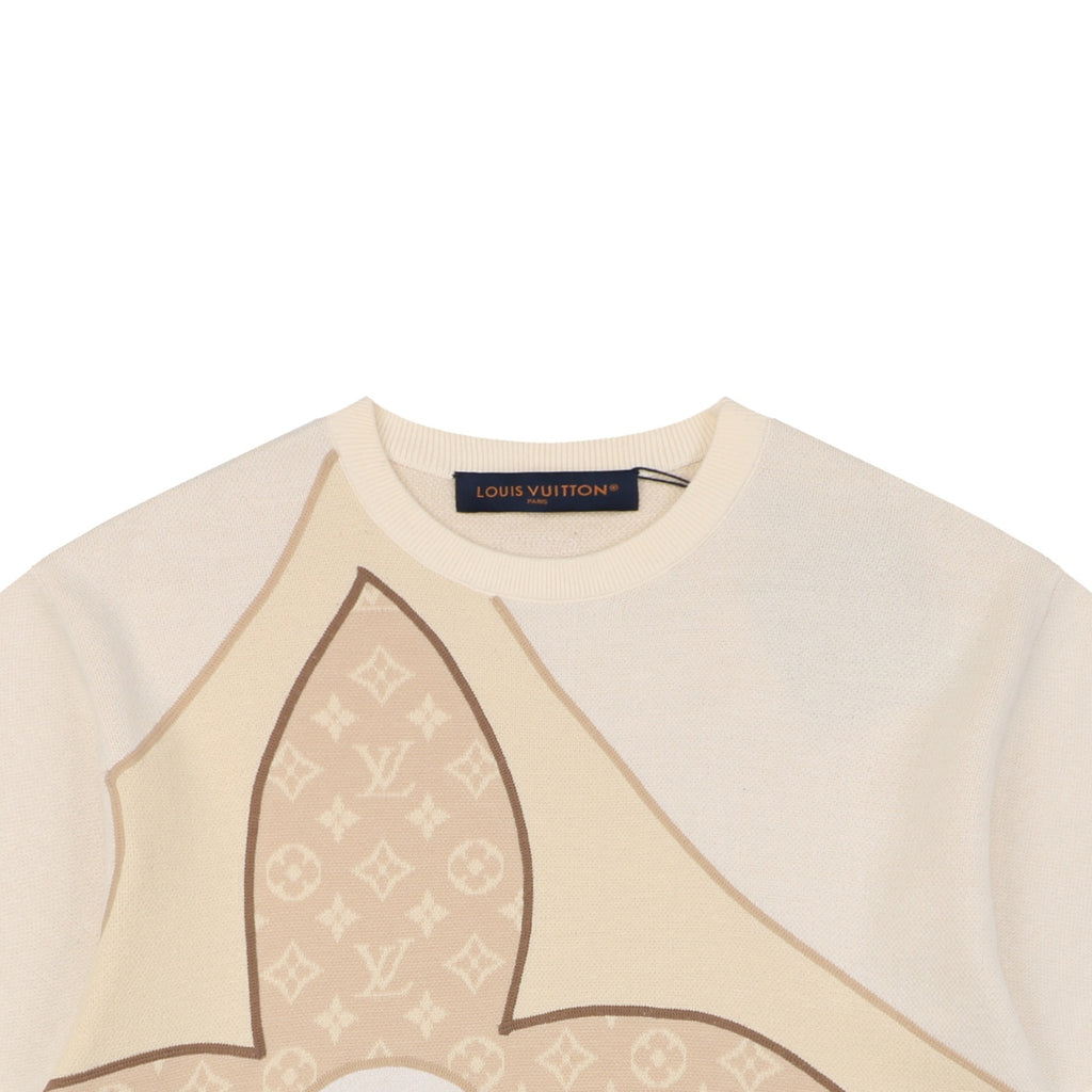 Louis Vuitton Oversized Fleur de Monogramme Jacquard Panel Short Sleeve Tee – Ecru
